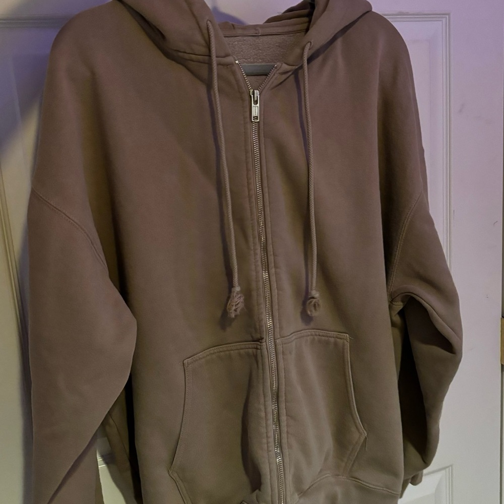 Tan Brandy Melville Christy Zip Up